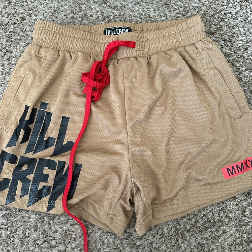 Kill crew MUAY THAI SHORTS (MID THIGH CUT) - SAND Medium